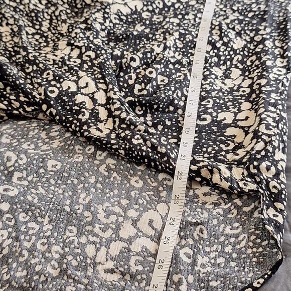 ZARA TRF Collection Shirt Women's XL Black Cream Spotted Rolled Faux Wrap Blouse - Picture 6 of 8